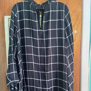 Loft Windowpane Keyhole Dress